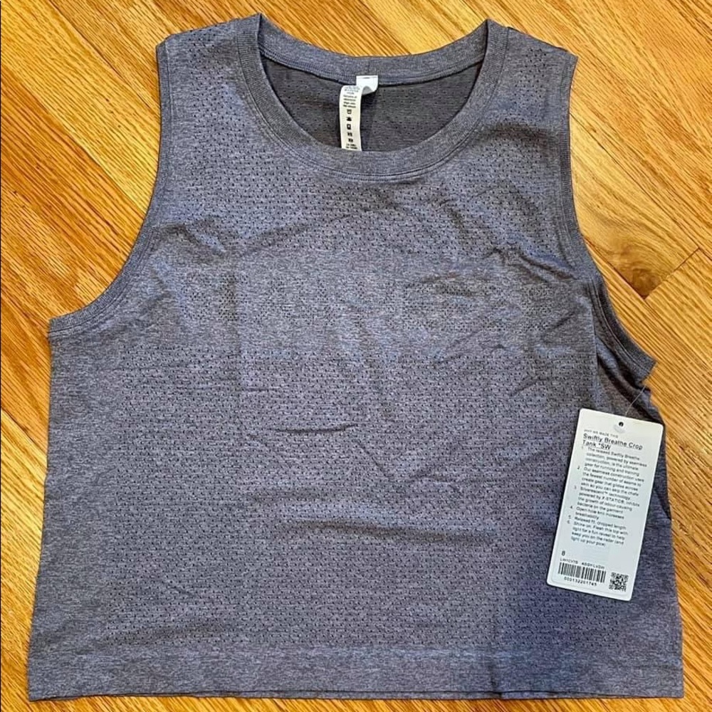 Swiftly Breathe Cropped Tank Top - Reflective